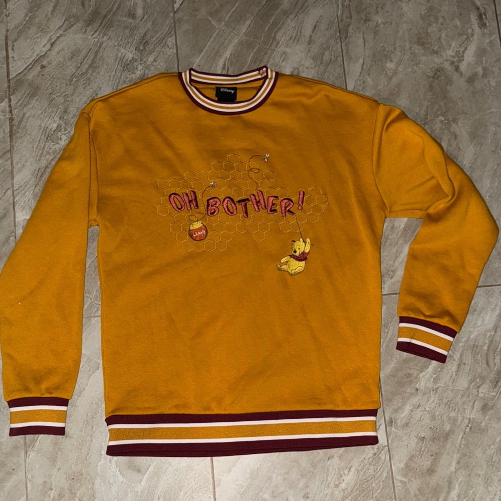 Disney Women's Mustard Crewneck Jacket with Embroidery